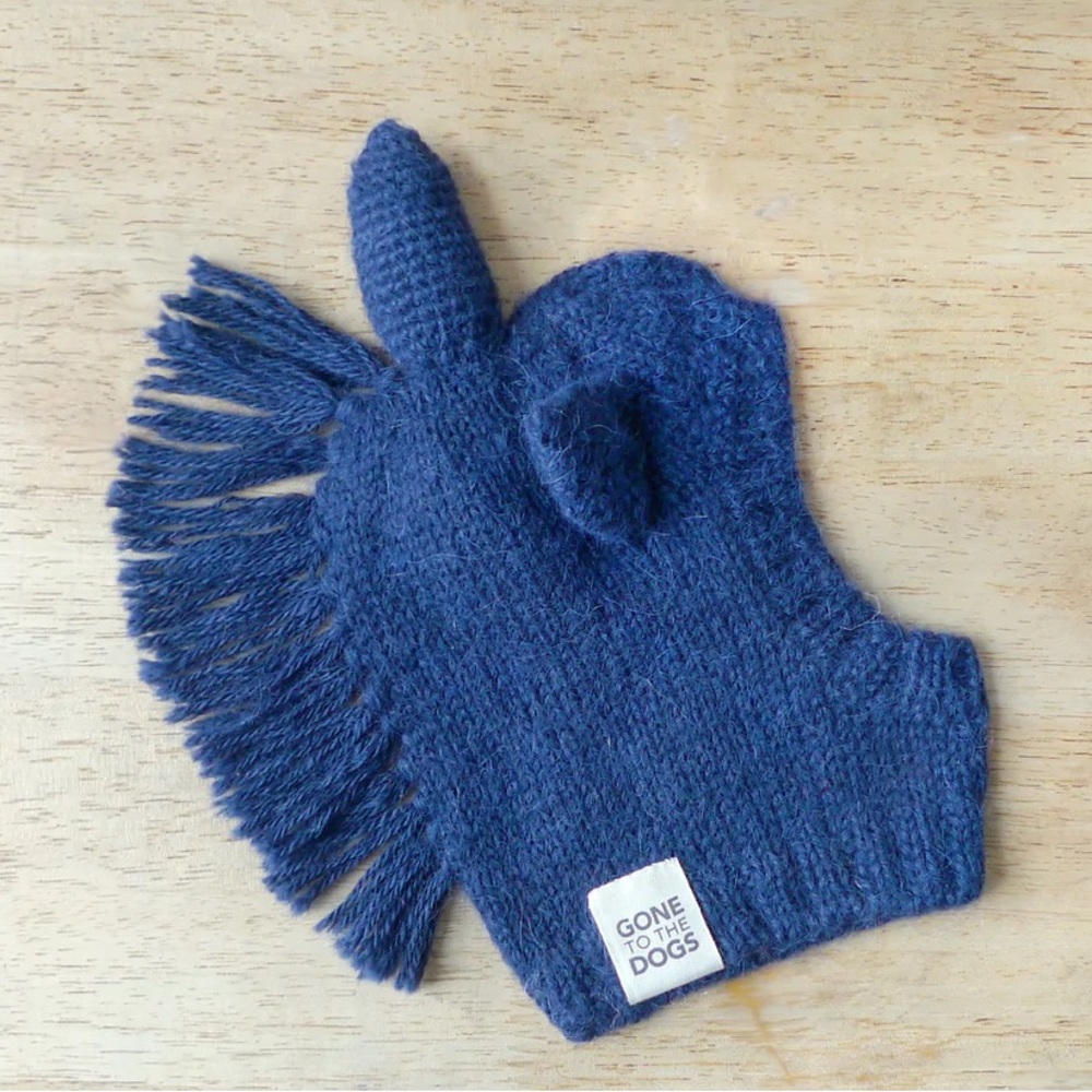 🦄 Navy Unicorn Sweater Hood (pet clothing 🐶)